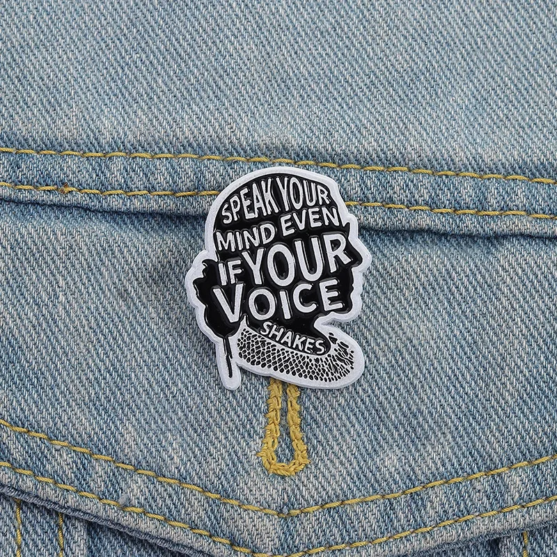 Creative Text Avatar-Shaped Badges, Fun and Inspiring Quotes Alloy Pins, Accessories for Clothing and Bags, Gifts for Friends
