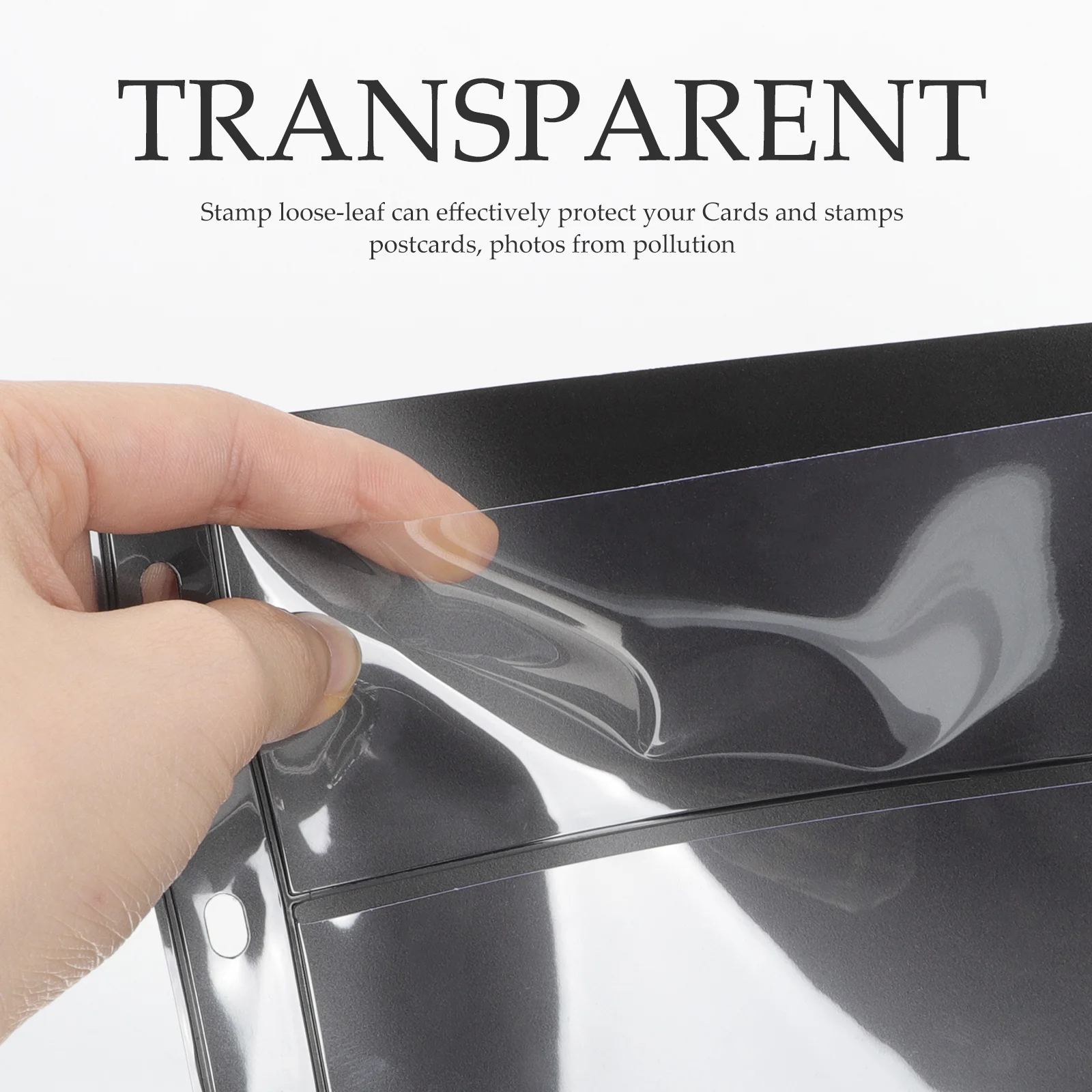 

10Pcs Stamp Loose-Leaf Storage Sheets Transparent Reusable Card Holder for Stamp Collecting Gaming Cards Postcards