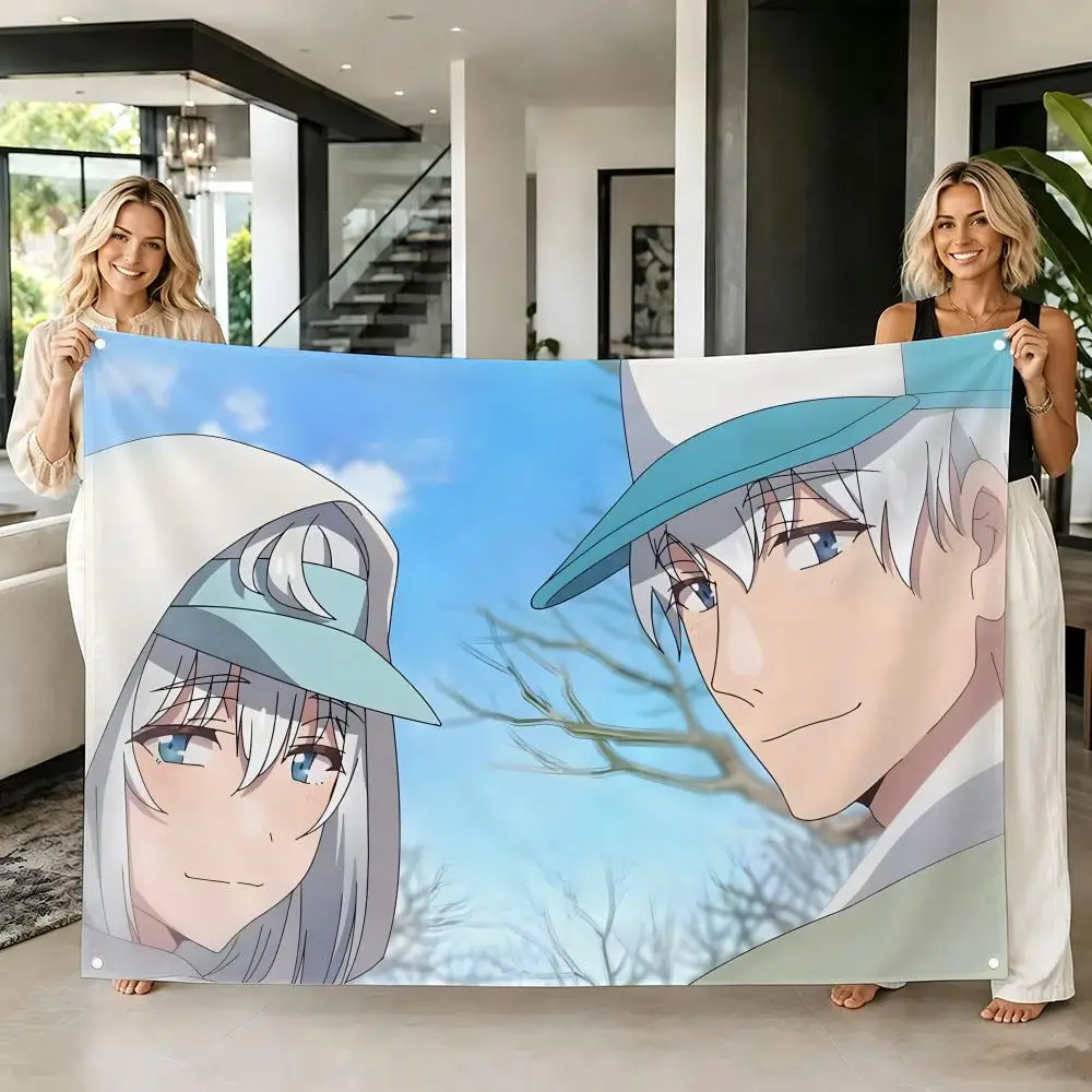 Anime G-Grandpa and Grandma Turn Young Again Flags Tapestry Creative Pattern Photo Living Room Wall Art Party Outdoor Decor