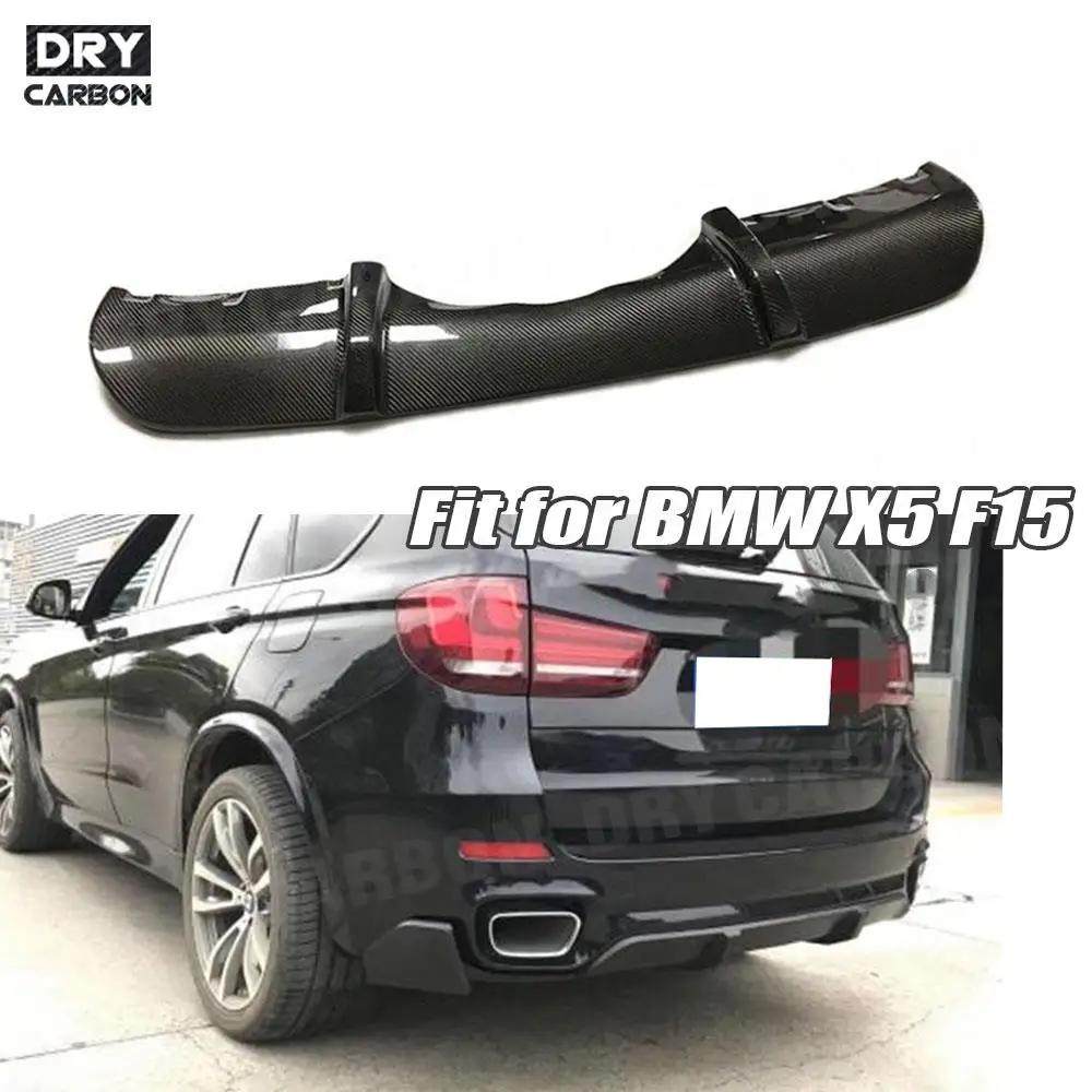 Carbon Fiber Car Rear Bumper Lip Diffuser Splitter Spoiler For BMW X5 F15 M Sport 2014 2015 2016 2017 2018 Rear Bumper Guard