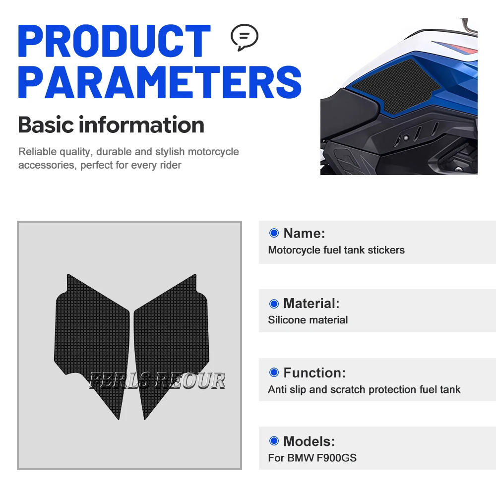 Scratch-resistant fuel tank mat for BMW R1300GS ADV, rubber anti-slip and scratch-resistant motorcycle fuel tank protector.