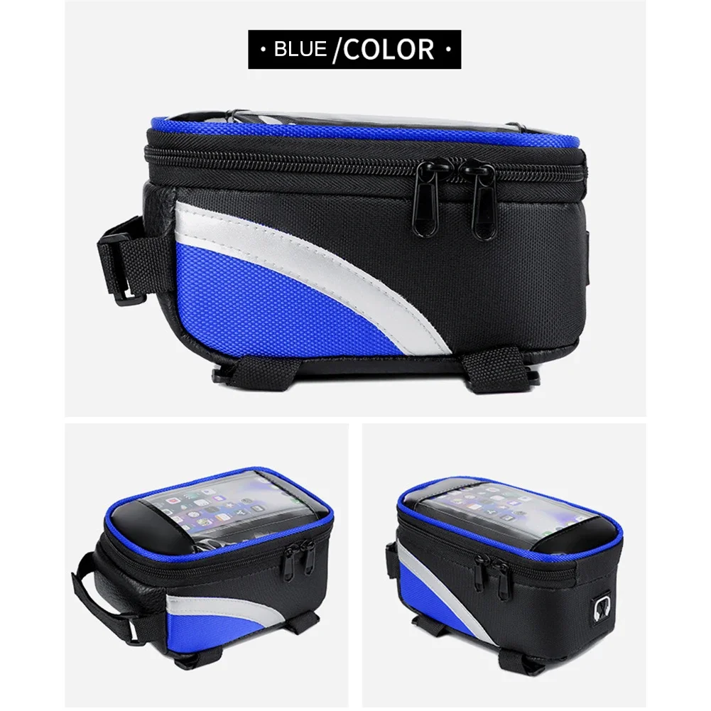 Waterproof Bicycle Front Frame Bag TPU Sensitive Touch Screen 6.7 Inch Phone Holder Cycling Top Tube Bag Road MTB Bike Accessory