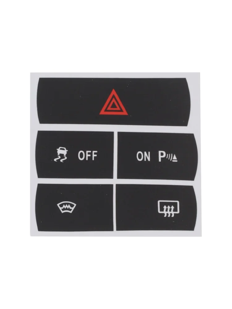 Brand New Repair Stickers Push Button Decals Reduced Light Penetration Vinyl White Lettering Black Button Restoration