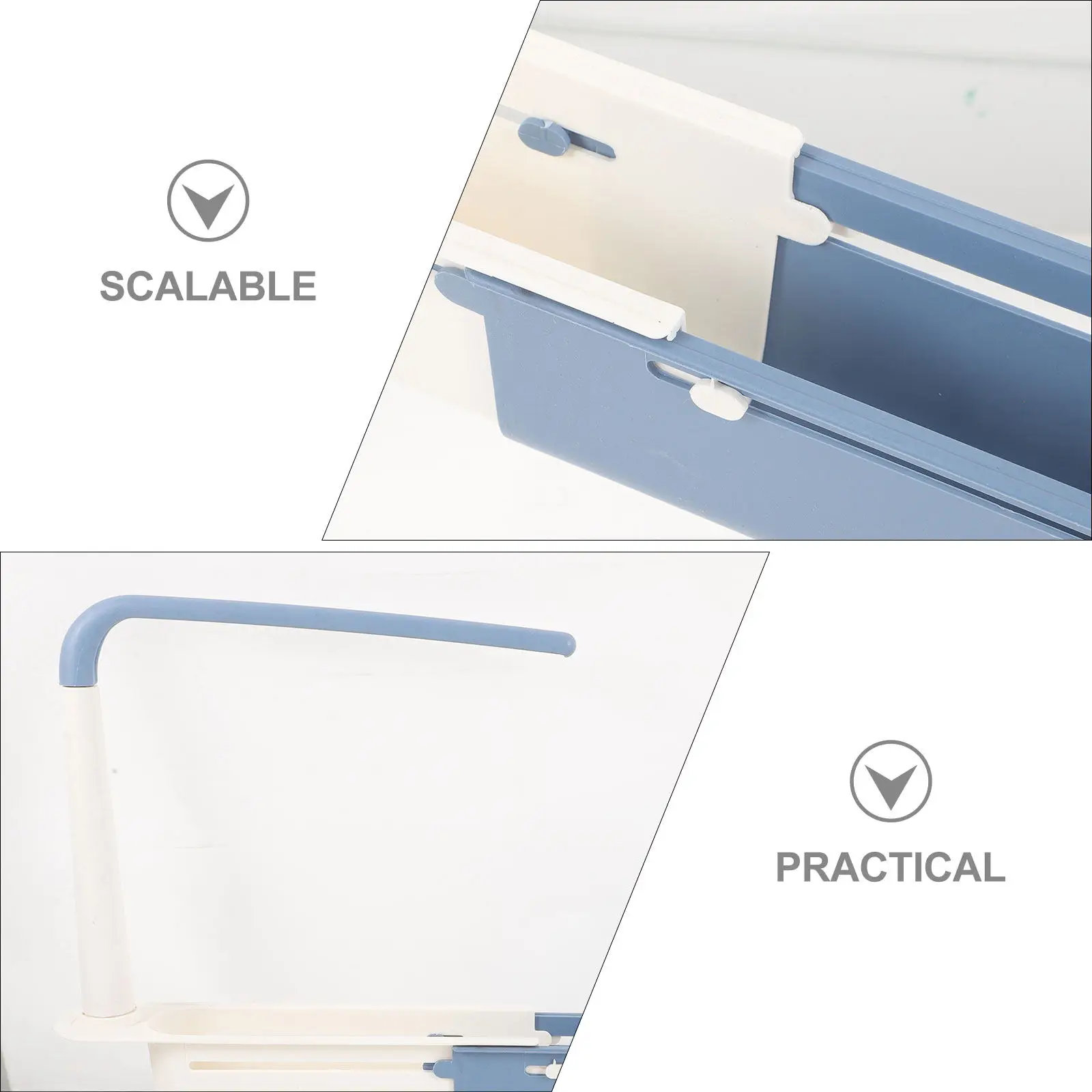 Telescopic Sink Sponge Holder Kitchen Sink Organizer Plastic Sponge Storage Rack Draining Rack Clean Tool Stand - view 6