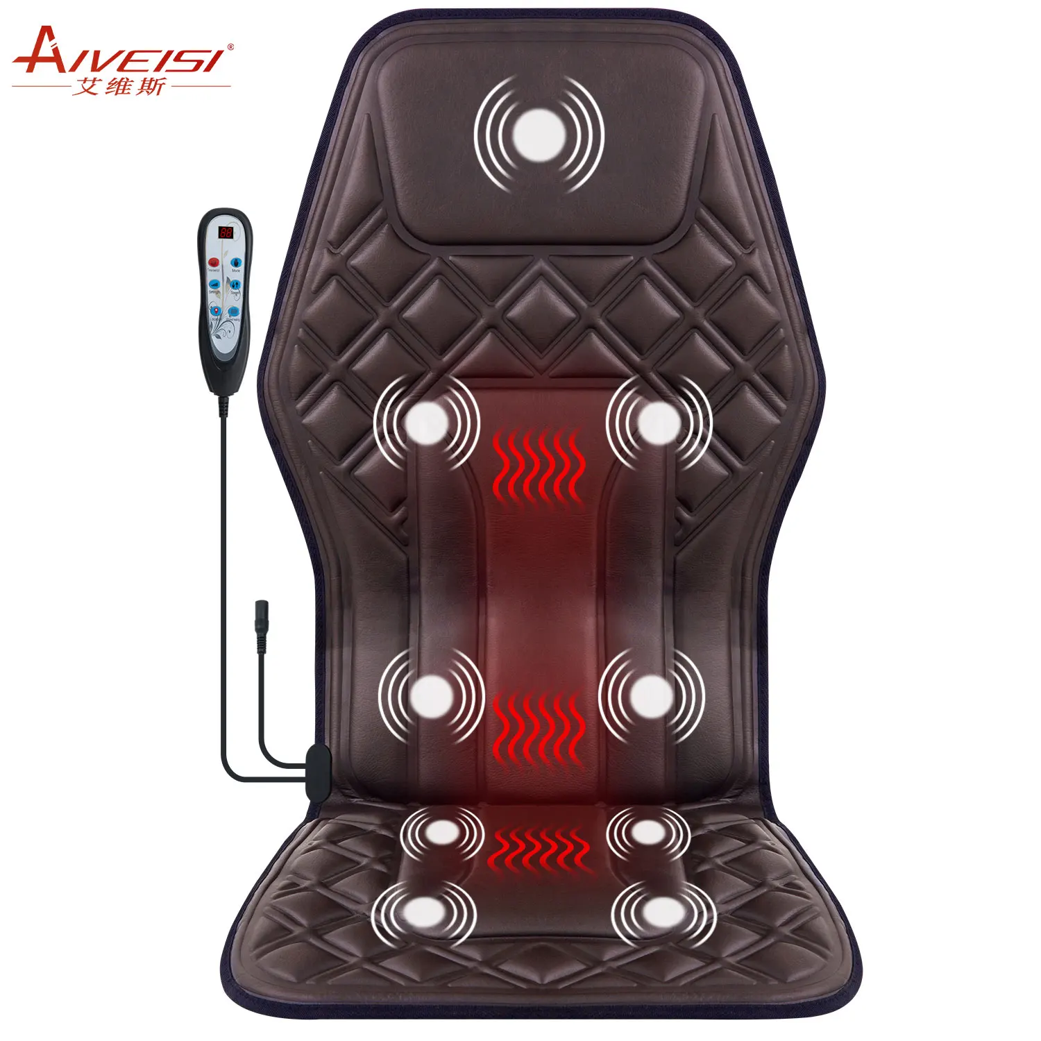 Electric Massage Cushion Car Home Use Wear-Resistant Leather Constant Temperature Hot Compress Full-Body Massage Chair Cushion