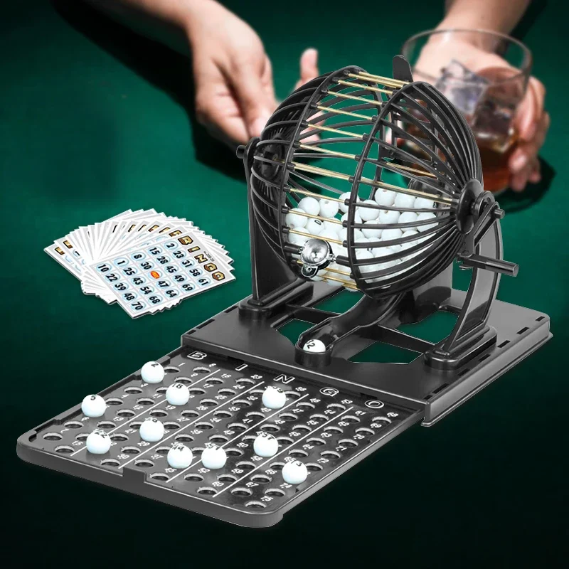 Bingo Lottery Machine Cage Lottery for Bingo Game Set Adult Family Large Party Entertainment Tabletop Board Game Sweepstakes