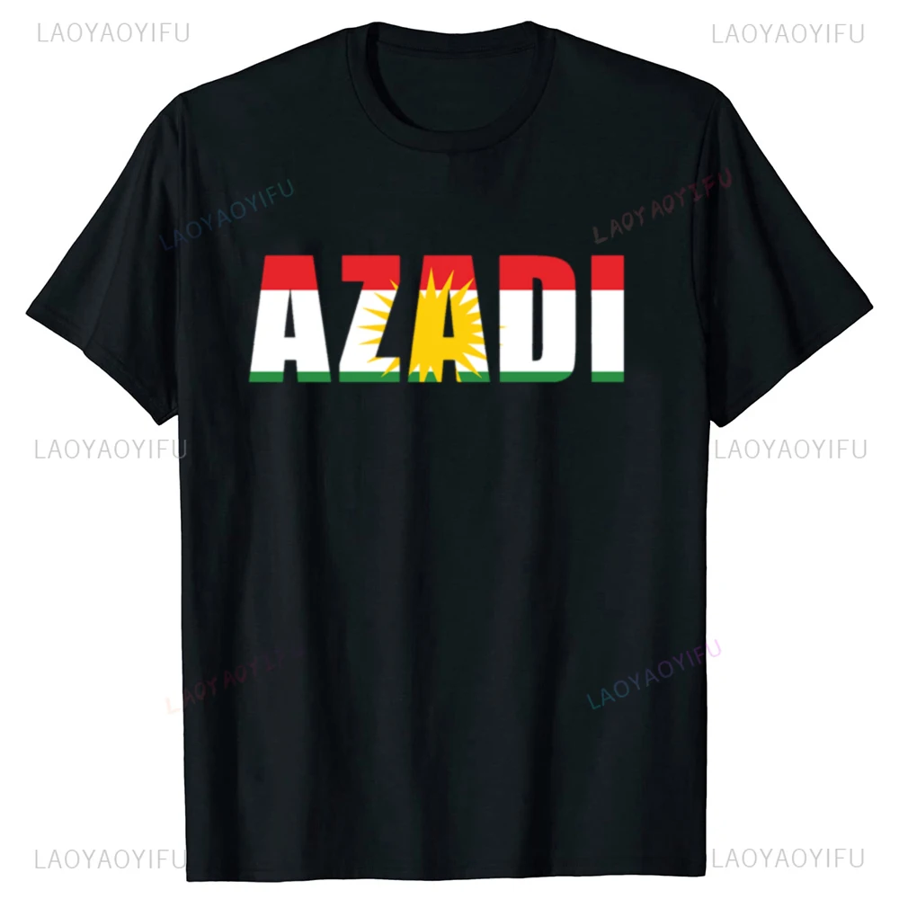 Kurdistan Kurdish Flag Kurds Printed T Shirts Men Woman Cotton Funny Humor Streetwear Tee Shirt Short Sleeve Summer Clothing