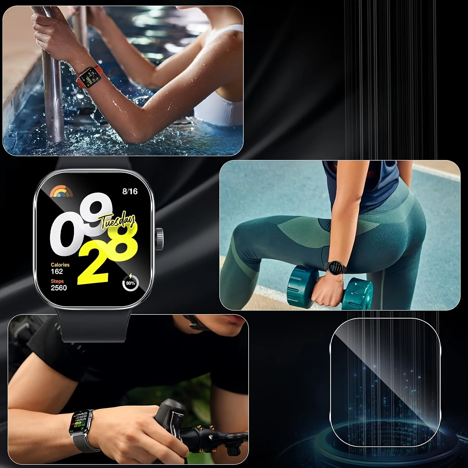 Xiaomi Redmi Watch4 용 3-5Pcs 프리미엄 강화 유리 시계 4 용 Smartwatch 화면 보호기 투명 긁힘 방지 필름 썸네일 5
