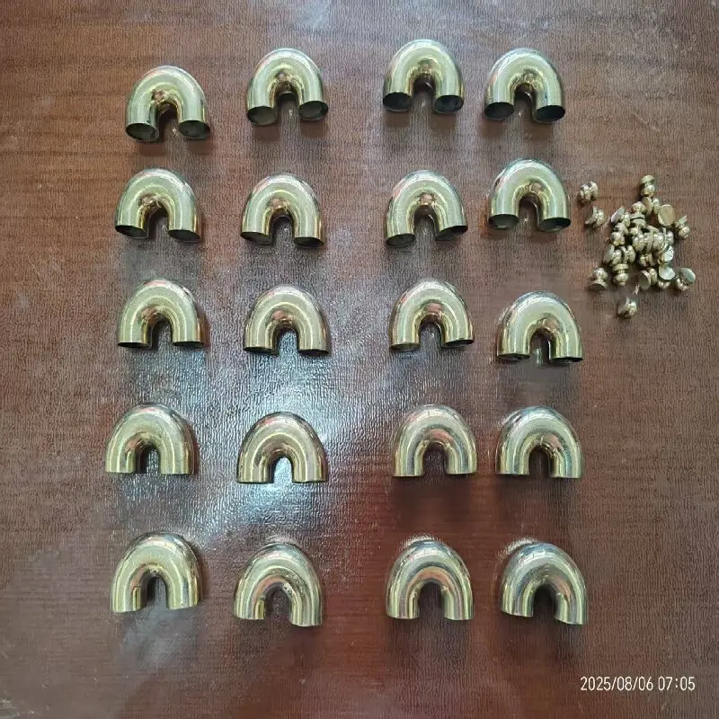 

20 brass U shape pipe +20 nuts for trumpet/cornet sliders no varnish repair new