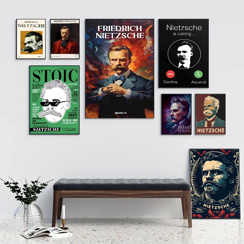 Friedrich Nietzsche Classic Vintage Posters Whitepaper Prints Posters Artwork Kawaii Room Decor