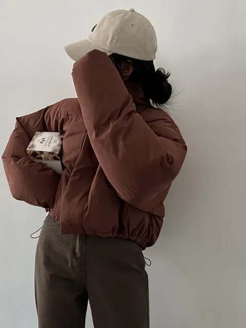 Faionable Thiened ort Cotton Jaet Cappotto da donna in cotone caldo con vestibilità ampia e colletto alla coreana Capispalla invernale chic per piccole fichi...