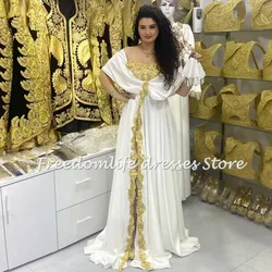 Elegant Albanian Evening Dresses Off Shoulder Lace Applique Traditional Kosovo Wedding Party Gown Beaded Women Caftan Customized