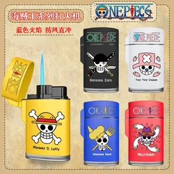 One Piece King Luffy Chopper Brookshanzhi anti-fall blue straight flame cartoon creative anime windproof lighter for boyfriend