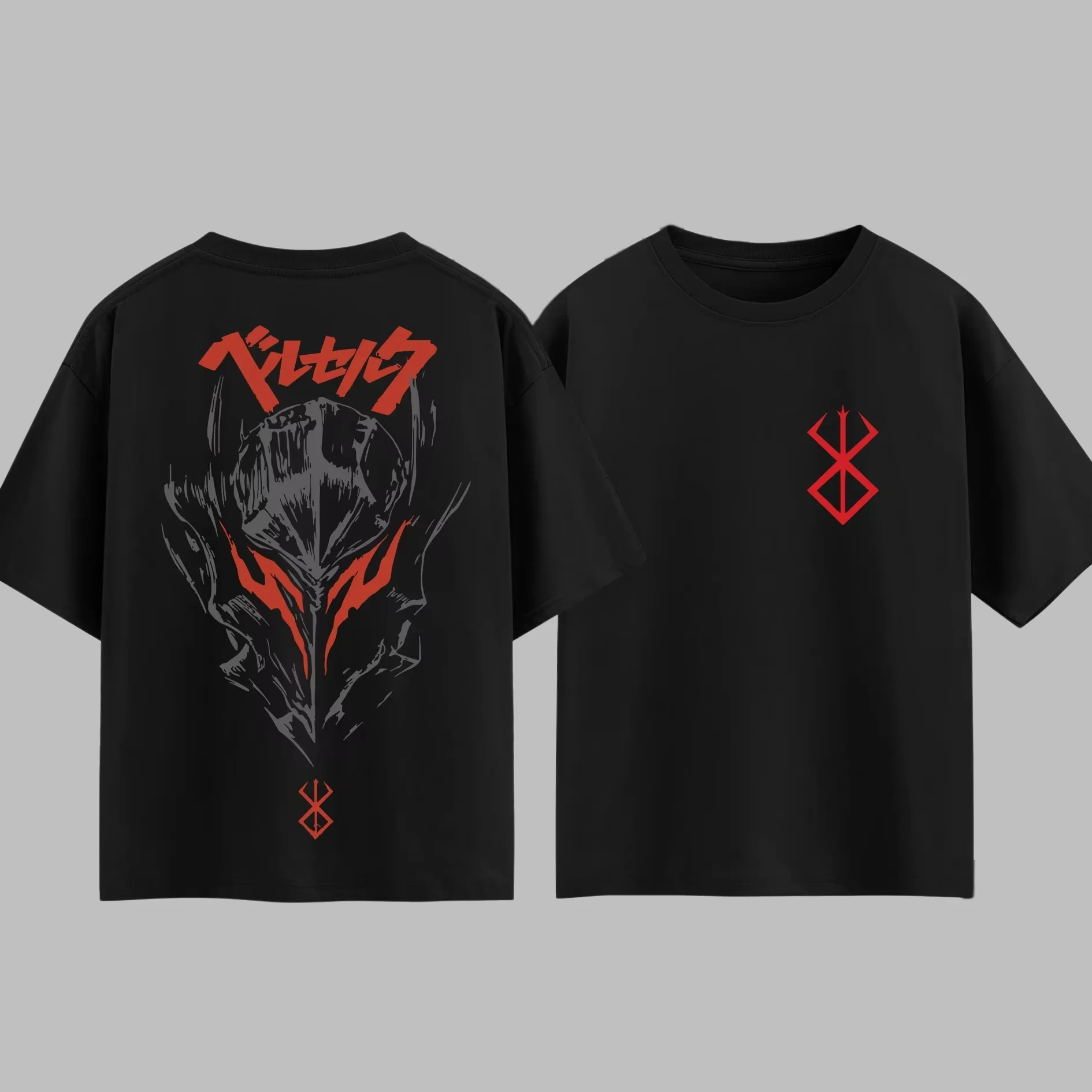 Japanese Anime Berserk Dragonslayer T-shirt Men and Women Cotton Summer Top Harajuku Style Fashion Round Neck Short Sleeved Tees
