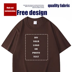 Heavy Duty T-shirt Customized LOGO Men'S Summer Cotton Solid  Shorts Sleeve Clothes Round Neck Pullover Women Tee T-Shirt LS-890