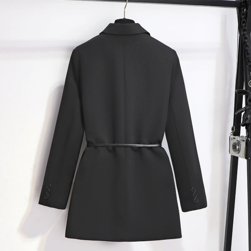 Black Suit  Jacket Female Design Sense Slim Loose Casual Slim Coat Spring and Autumn Trench Coats