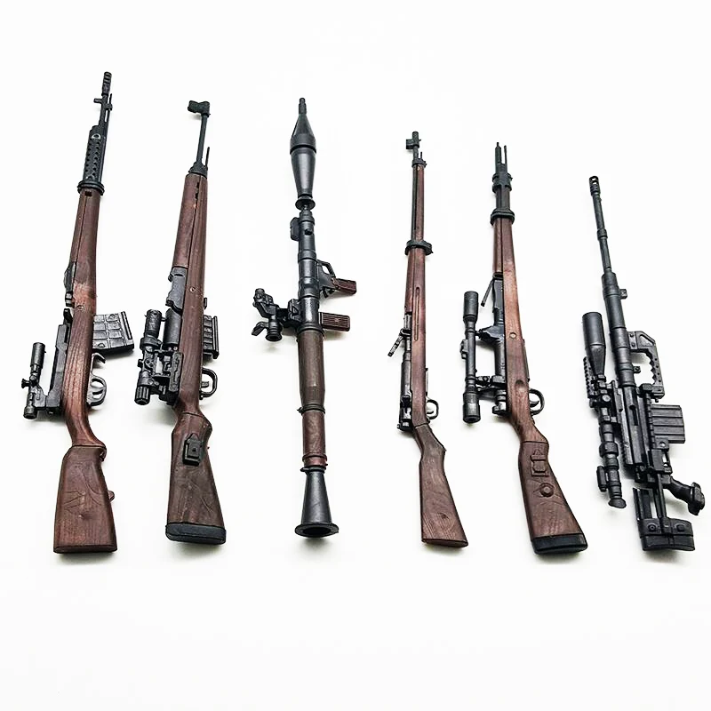 1/6 98K G43 Rifle Type 38 M200 Sniper Rifle RPG Gun Model Plastic Assemble Soldier Gun For 12