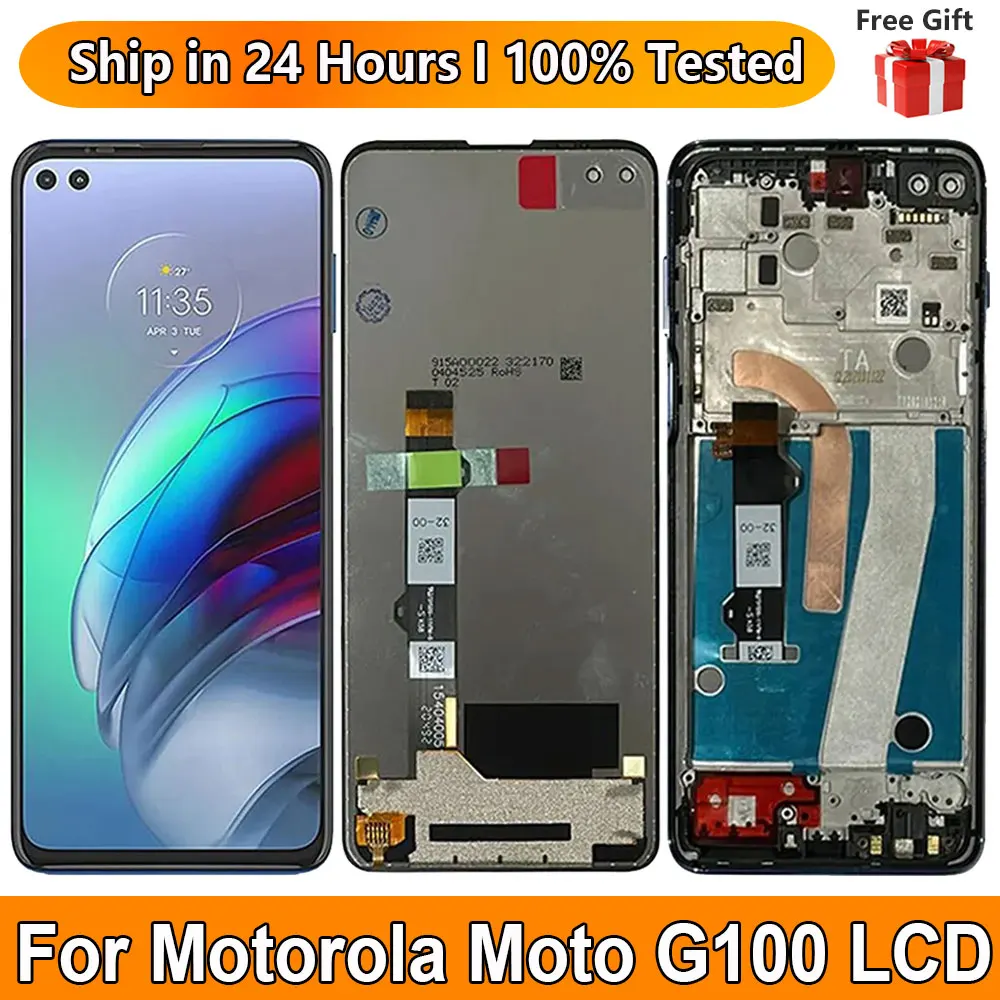 

6.7"Screen For Motorola Moto G100 LCD Display With Frame Touch Digiziter Assembly Replacement For Moto G100 XT2125, XT2125-4 LCD