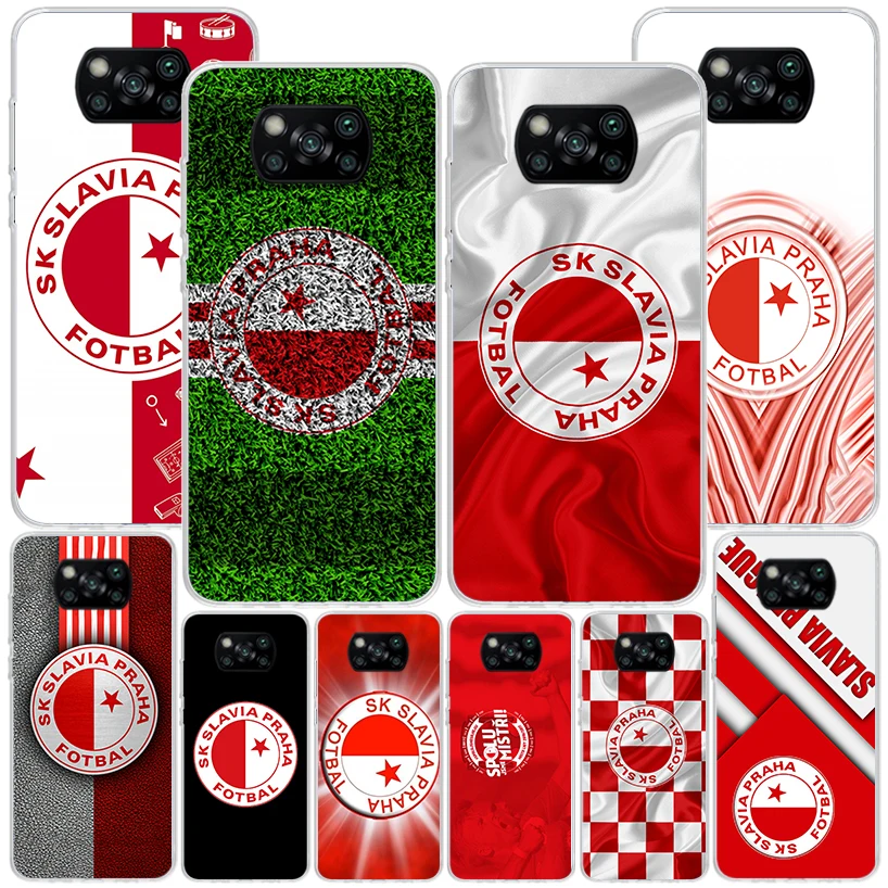 Sk Slavia Praha Czech Republic Phone Case For Xiaomi Poco X6 X5 X4 X3 Nfc F6 F5 Pro F4 Gt F3 F2 F1 M5S M4 M3 Personalized Print