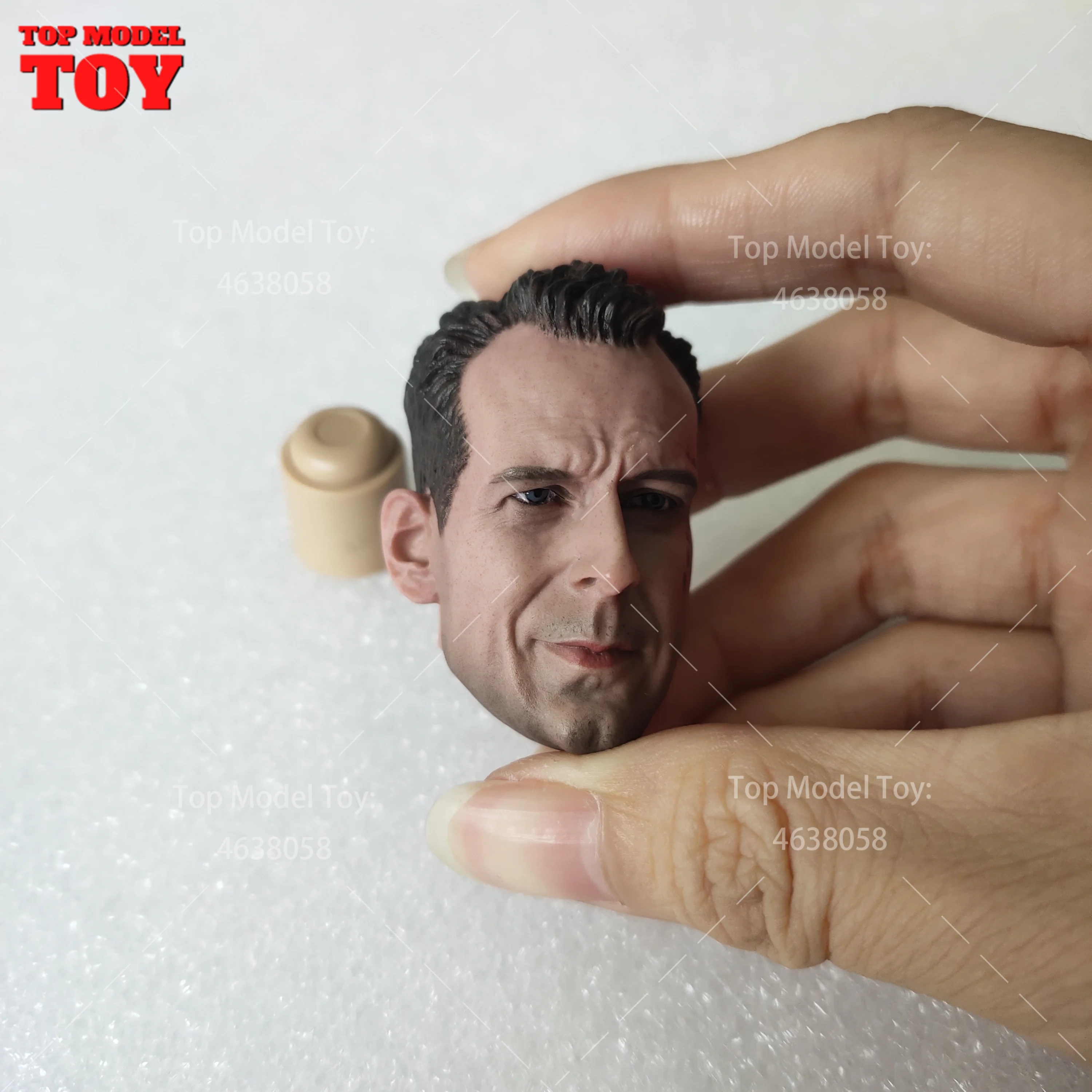 Bruce Willis im Maßstab 1/6 schnitzen verletzte männliche Kopf formung beschädigte Version passen 12 ''männliche Soldat Action figur Körper puppen – Detail 10