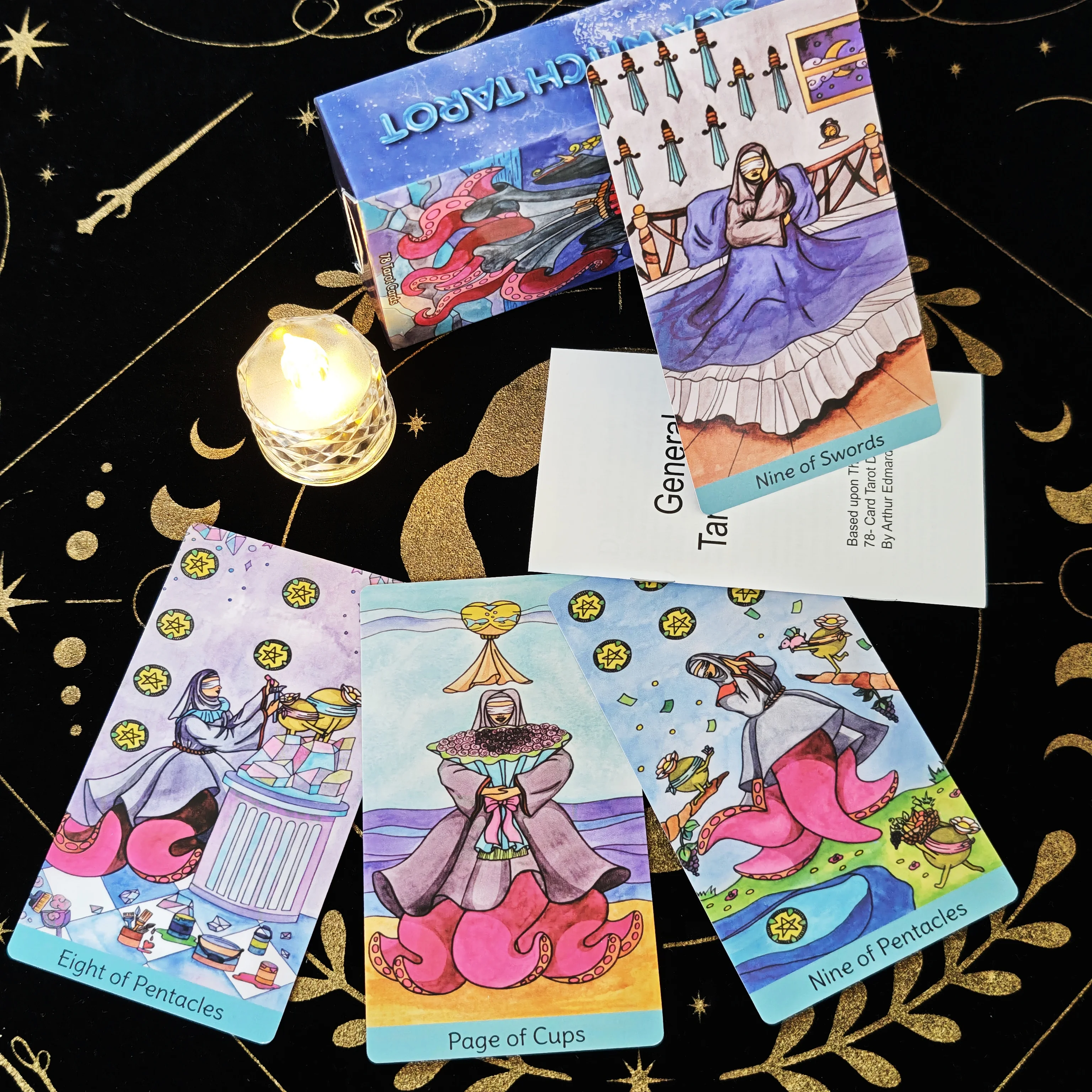 12x7cm Sea Witch Tarot A 78 English Visions Divination Edition Deck Borad Games Tarot For Party Playing