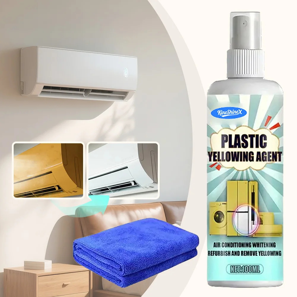 Plastic Yellowing Remover With Wipe Towel Safe & Non-Corrosive Fast-Acting Whitener For Airs Conditioner Restore Whiteness