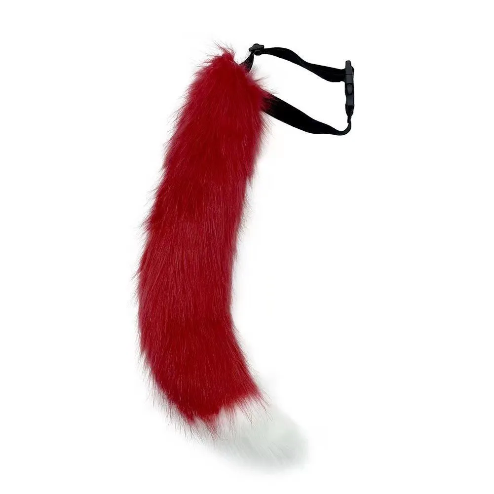 Flauschige Katzenschwänze Superweicher Kunstfell-Schwanz Japanischer Stil Kunstfuchs-Schwanz Verstellbarer Gürtel Künstliche Katzenschwänze Flauschige Kostüm-Requisiten – Detail 6