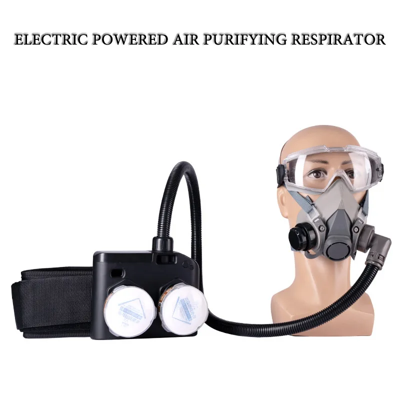 New Electric Powered Air Purifying Chemical Respirator With 6200 Mask Dual Filters Work Safety For Industrial Painting Spraying