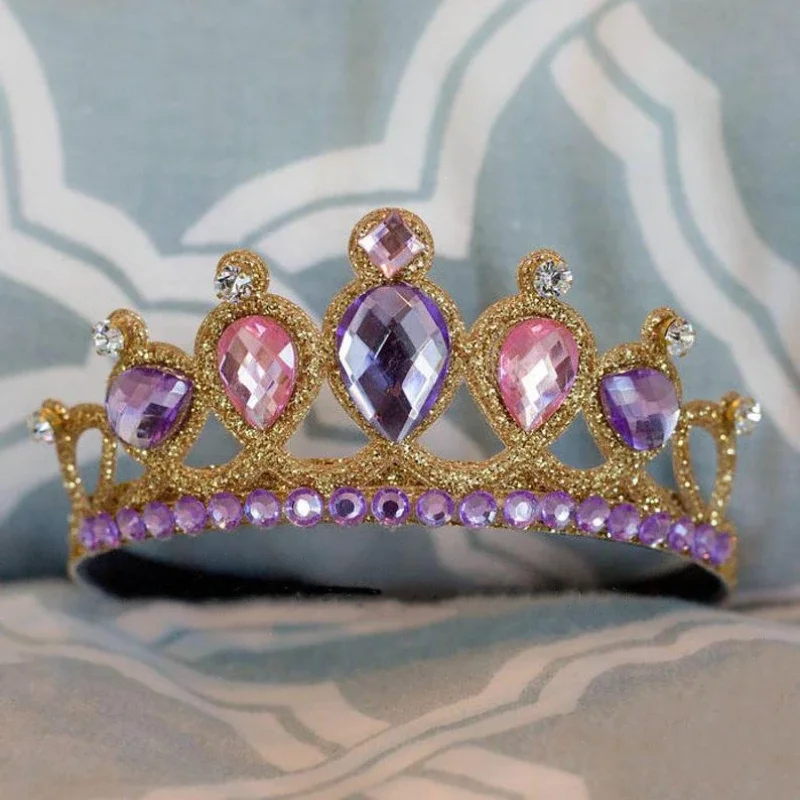 Luxury Bling Rhinestone Royal Hair Crown Flexible Headband Design Suitable for Carnival Masquerade Wedding Matching Accessory