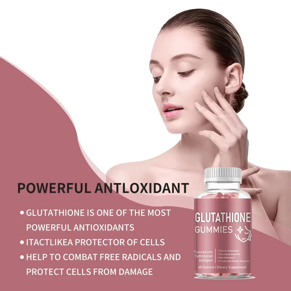 

1 bottle of glutathione gummies to supplement nutrition, brighten skin tone, smooth and delicate skin