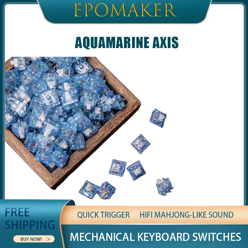

Epomaker Aquamarine shaft HIFI Mahjong sound voice actor linear Customization Mechanical keyboard switches DIY 100 pieces