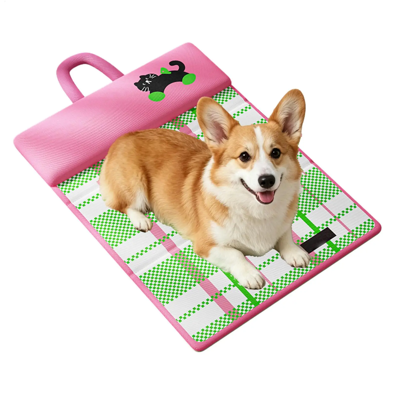 Cooling Mat Foldable Double-Sided Cooling Pet Mat With Headrest Waterproof Breathable Portable Pet Bed For Cat Dogs Pet Supplies