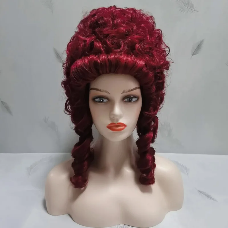 Cosplay wig Halloween wig Costume model wig Deep red