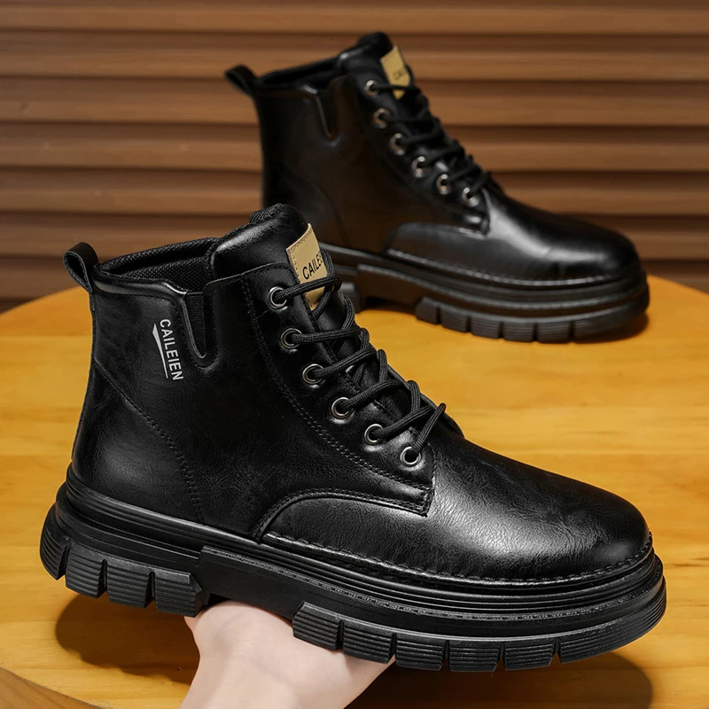 

Fashion Male Sports Shoes Casual PU Sneakers Outdoor Hiking Walking Shoes Comfortable Non-Slip Footwear