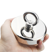 D60 Pull Max 120kg Super Strong Neodymium Fishing Magnet Hooks Heavy Duty Magnet with Countersunk Hole Eyebolt Searcher Magnets
