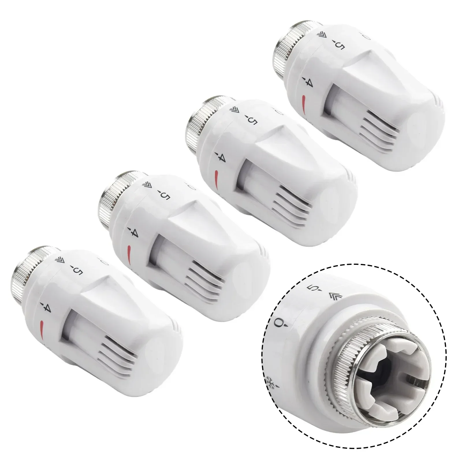 4pcs Thermostatic Head M30x1.5 Thermostatic Radiators Valve Heating Anti-Freeze Protection Home Temperature Control Accessories