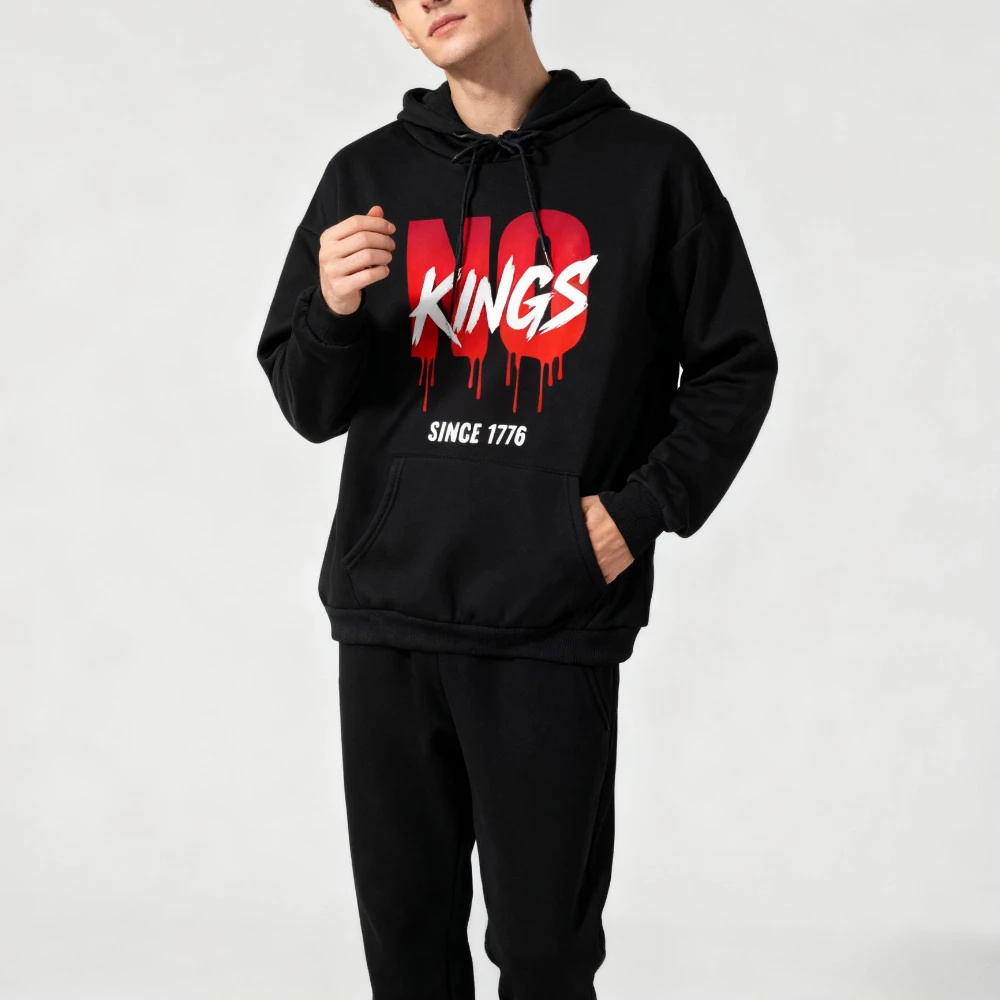 لا ملوك منذ 1776 هوديي خمر الثورة الأمريكية الملابس التصميم الإبداعي الرجال النساء الحياة اليومية بلوزات شعار الملابس #1