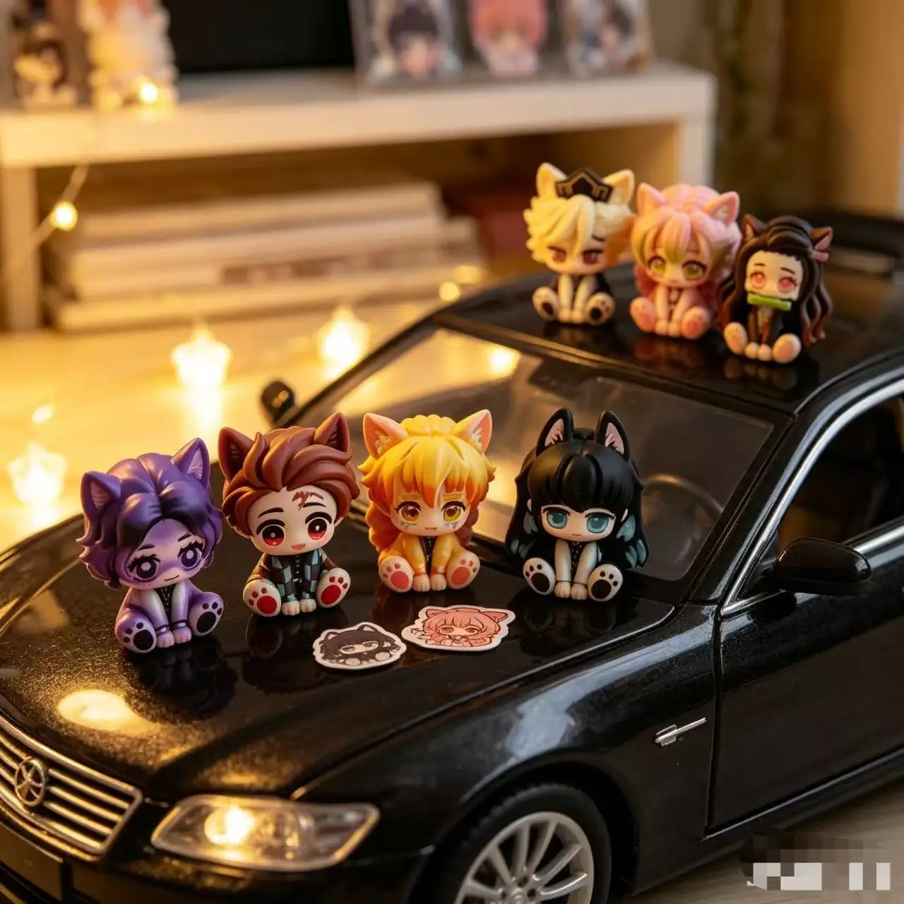 Demon Slayer Cute Chibi Figurine Car Ornament, Mini Size, Non-Obstructive, Creative Trendy Car Decoration view 5