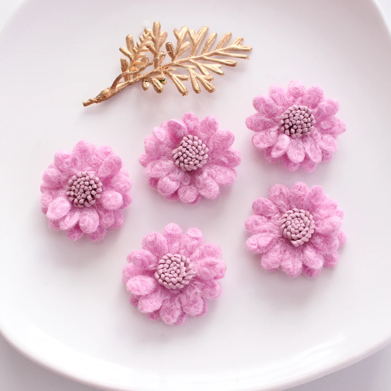 3.8cm Soft Warmer Wool Korean Daisy DIY Handmade Flower Hair Accessories Floral Fabric Flowers