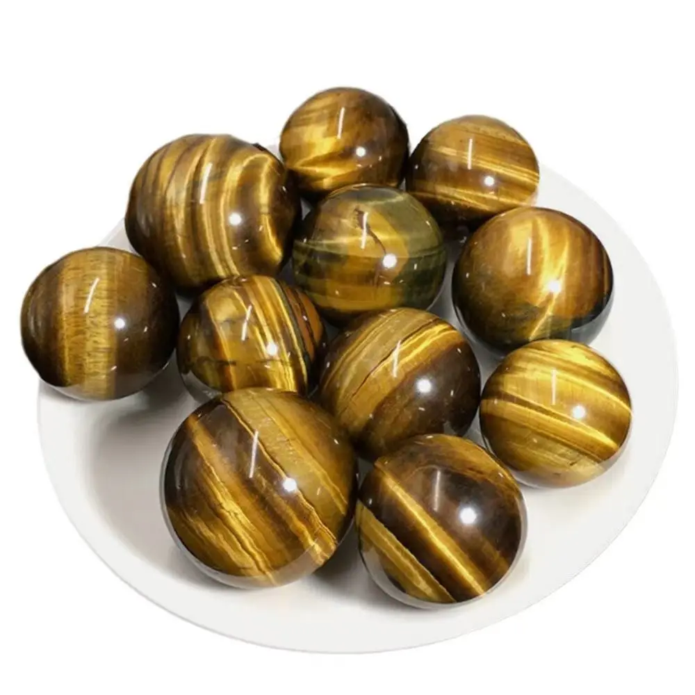 35mm Natural Tiger s Eye Quartz Crystal Sphere Ball Healing