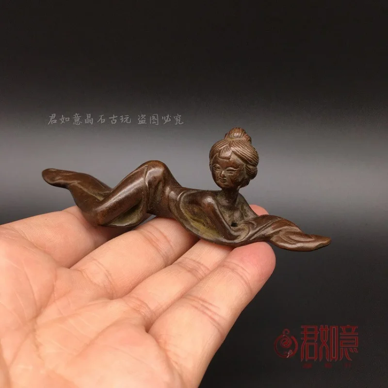 Solid Incense Holder Ancient Beauty Ornament Paperweight Fairy Copper Plaything Creative Tea Pet