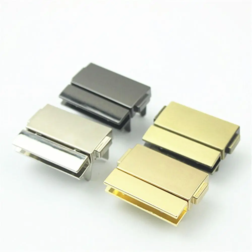 Zinc Alloy Bag Lock New Rectangular Lightweight Pocket Lock Press To Unlock Durable Lock Buckle DIY