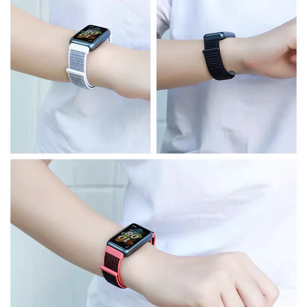 حزام لهواوي باند 9/8/7 سوار إكسسوارات الساعات الذكية حزام بديل نايلون رياضي معصم حزام ساعة كوريا هواوي باند 9