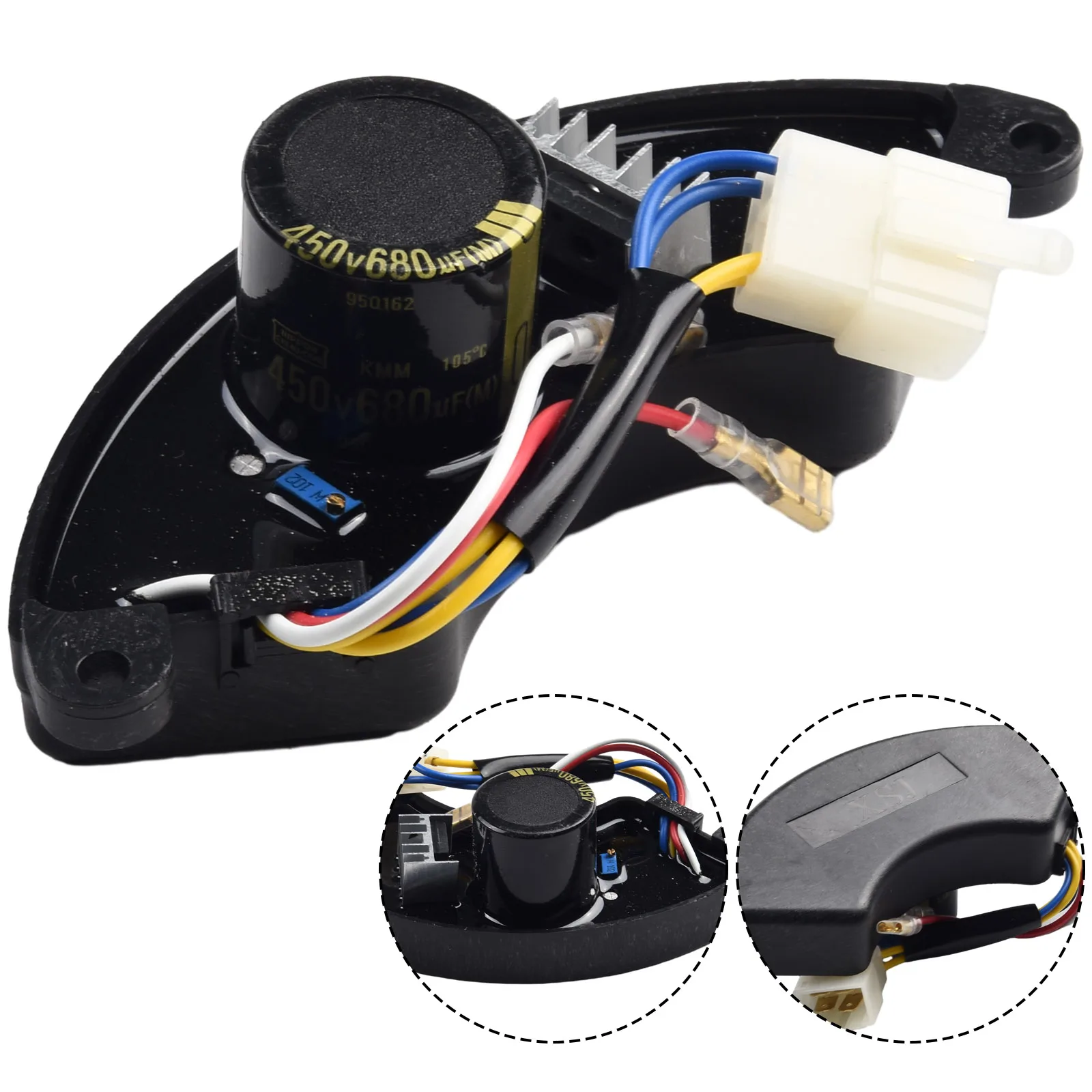 

AVR Automatic Voltage Regulator For 4KW, 5KW, 5.5KW, 6KW, 6.5KW, 7KW 7.5KW Generators 450V 680uF For 9 11 13 14HP Generators