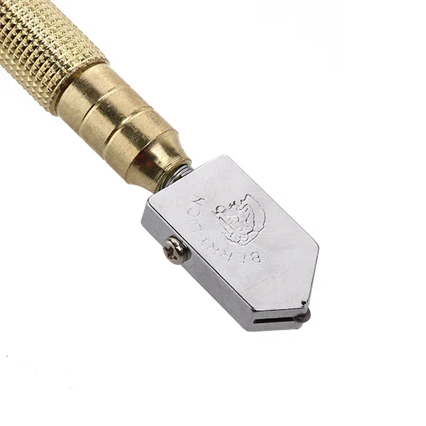 

Carbide Tip Roller Glass Cutter Golden Metal Plastic Hand Grip Antislip Lightweight Compact for Stained Glass 2-10mm