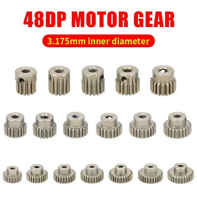 

48DP 3,175 мм 11t 13t 15t 17t 18T 19t 20T 22T 24T 28T 30T Металлическая шестерня из алюминиевого сплава для двигателя автомобиля 1/10 Rc Мотор
