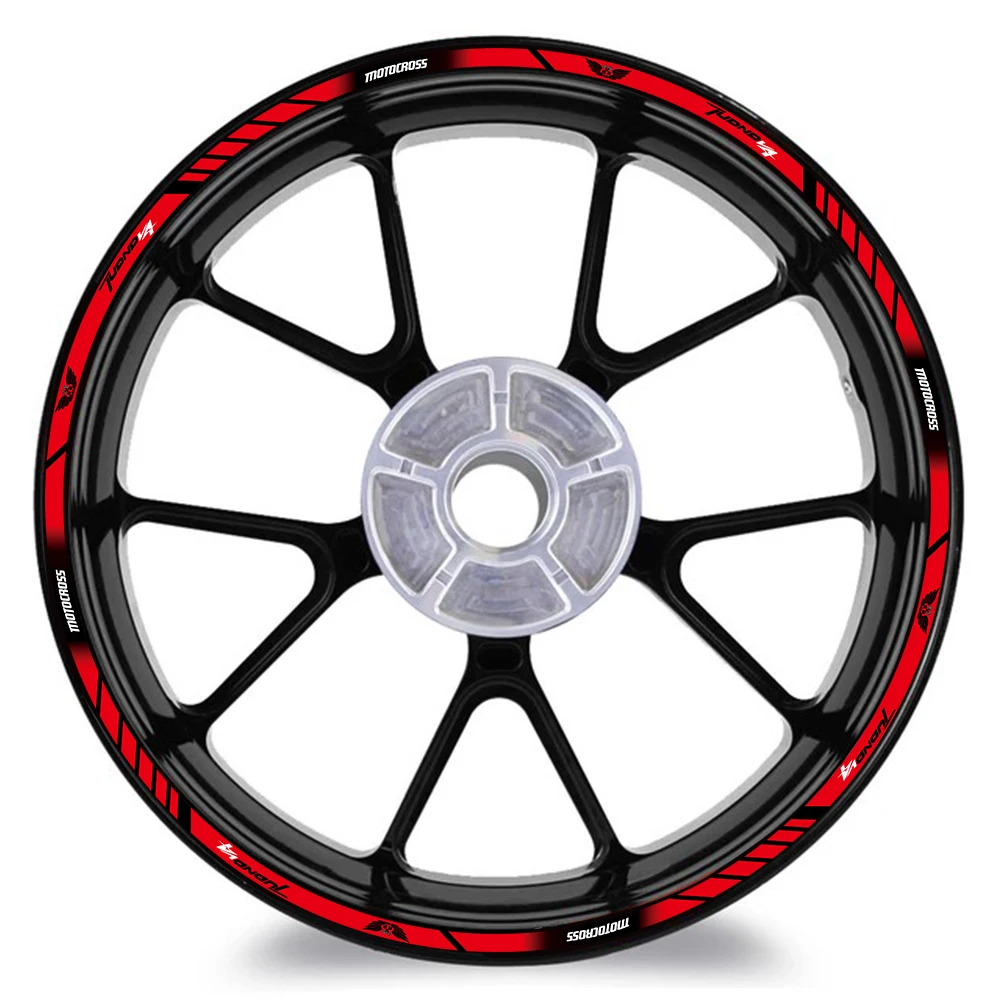 For Aprilia Tuono V4 1100 Factory V4R 17 Inches Reflective Motorcycle Wheel Hub Stickers Moto Inner Rim Stripe Decal Accessories