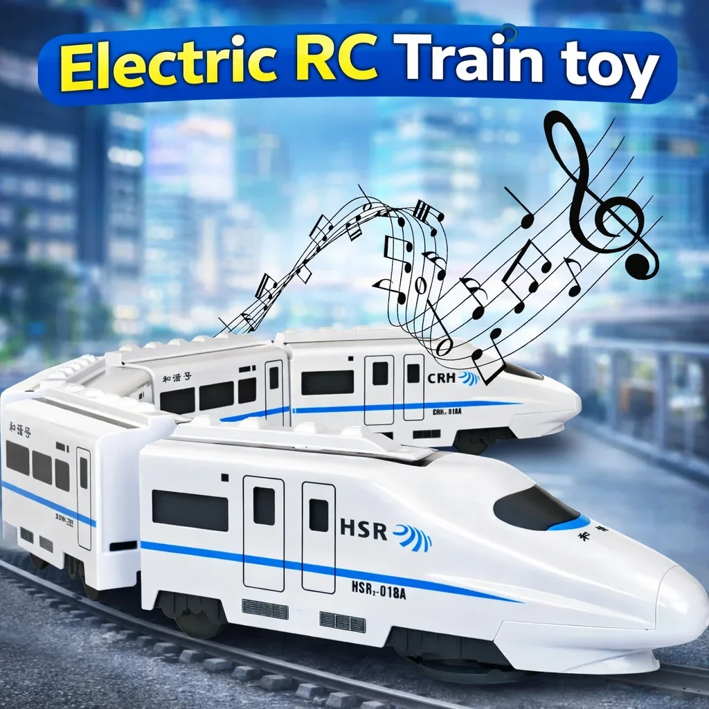 Electric Kids High-Speed Railway Train Toy Model with Sound And Light Simulation Car Puzzle for Boys & Girls Birthday Xmas Gift