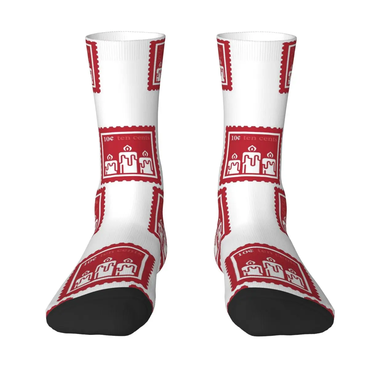 Religious Studies Cherry Red & White Stamps Socks Harajuku Soft Stockings All Season Long Socks for Unisex Birthday Present