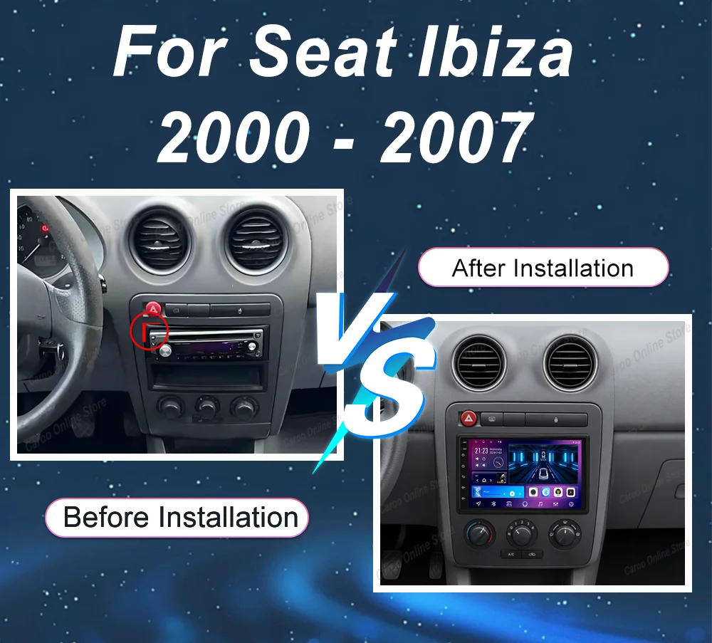7'' Android For Seat Ibiza 2000 2001 2002 2003 2004 2005 2006 2007 GPS Navigation Radio Stereo Multimedia Player Screen Carplay